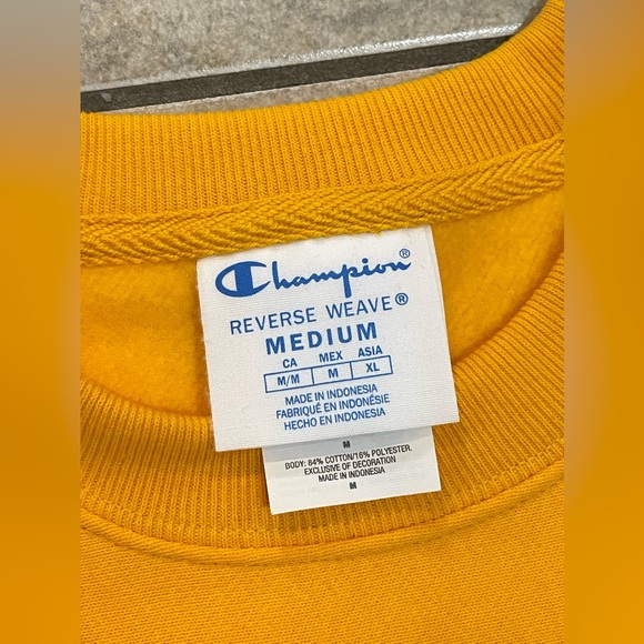 Champion Gold Reverse Weave Crew Sweater, Size M, 24X29 - Picture 2 of 7